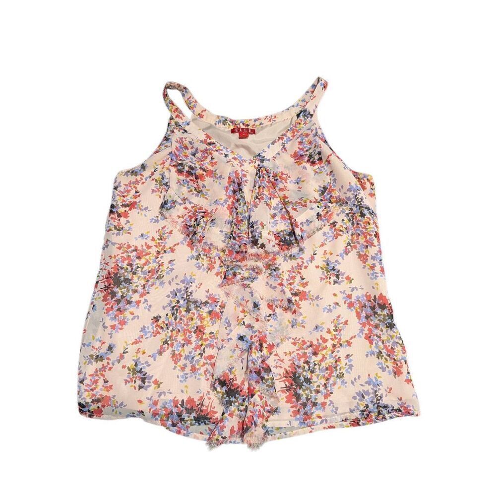 Elle Floral Pink and Blue Halter Top Women's  Medium